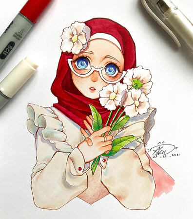 Flowery Hijabi